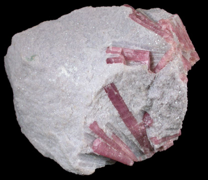 Elbaite var. Rubellite Tourmaline in Lepidolite from Stewart Mine, Pala District, San Diego County, California