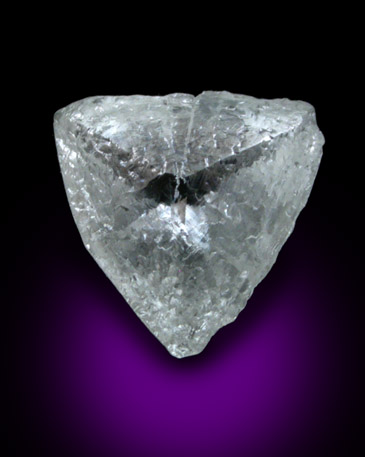 Diamond (0.83 carat macle, twinned crystal) from Orapa Mine, south of the Makgadikgadi Pans, Botswana