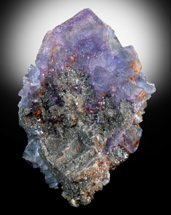 Fluorite with Anglesite pseudomorphs after Galena from Galena King Mine, Tijeras Canyon District, Manzano Mountains, Bernalillo County, New Mexico