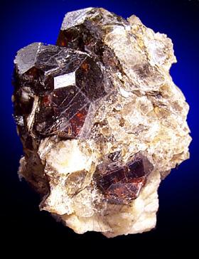 Almandine Garnet in Albite with Muscovite from Hedgehog Hill, Peru, Maine