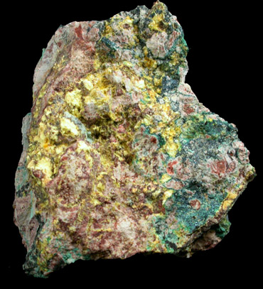 Uranophane with Vandenbrandeite from Kalongwe, SSW of Kolwezi, Katanga Copperbelt, Lualaba Province, Democratic Republic of the Congo (Type Locality for Vandenbrandeite)