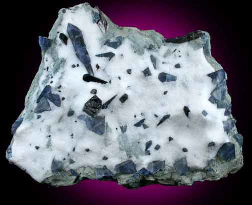 Benitoite and Natrolite in Natrolite from Benitoite Gem Mine, San Benito County, California (Type Locality for Benitoite)