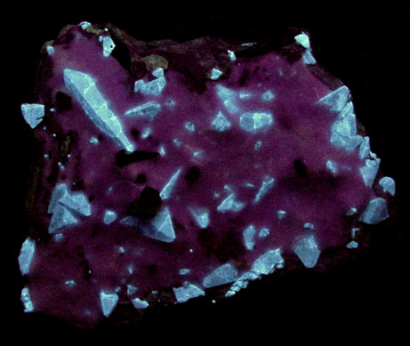 Benitoite and Natrolite in Natrolite from Benitoite Gem Mine, San Benito County, California (Type Locality for Benitoite)