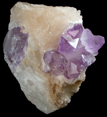 Calcite with Amethyst Quartz from Irai, Rio Grande do Sul, Brazil