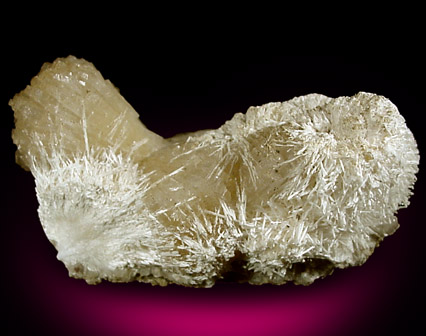 Pectolite on Stilbite from Upper New Street Quarry, Paterson, Passaic County, New Jersey