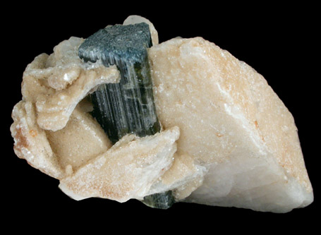 Elbaite Tourmaline in Albite from Paprok, Kamdesh District, Nuristan Province, Afghanistan