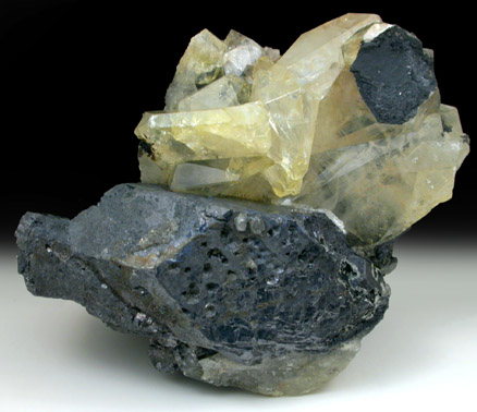 Anglesite on Galena from Touissit Mine, 21 km SSE of Oujda, Jerada Province, Oriental, Morocco