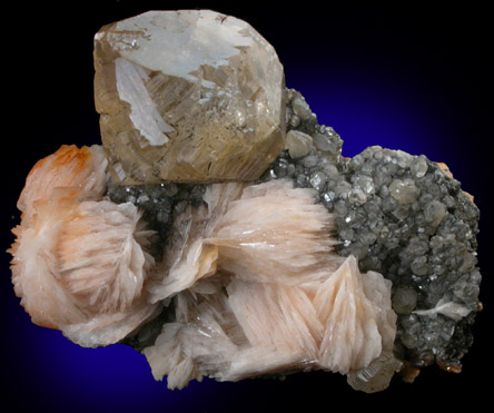 Cerussite on Barite from Mibladen, Haute Moulouya Basin, Zeida-Aouli-Mibladen belt, Midelt Province, Morocco