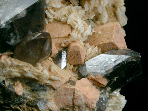 Microcline, Smoky Quartz, Albite from Moat Mountain, Hale's Location, Carroll County, New Hampshire