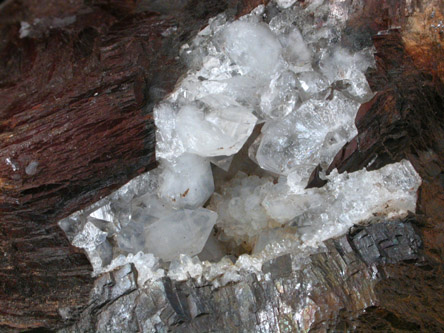 Quartz in Siderite from Roxbury Iron Mine, Mine Hill, Roxbury, Litchfield County, Connecticut