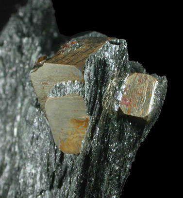 Pyrite in schist from Chester, Windsor County, Vermont