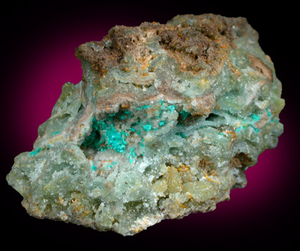 Dioptase, Wulfenite, Willemite from Mammoth-St. Anthony Mine, Tiger District, Pinal County, Arizona
