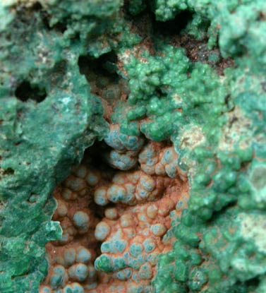 Pseudomalachite and Chrysocolla from Schuyler Copper Mine, North Arlington, Bergen County, New Jersey