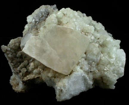 Calcite with Prehnite from Chimney Rock Quarry, Bound Brook, Somerset County, New Jersey