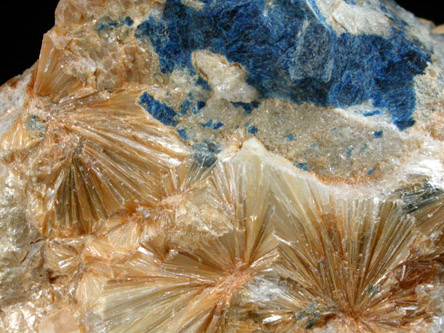 Pyrophyllite with Lazulite from Carolina Pyrophyllite Mine, Staley, Randolph County, North Carolina