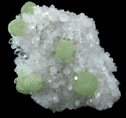 Quartz pseudomorph after Anhydrite with Prehnite from Prospect Park Quarry, Prospect Park, Passaic County, New Jersey