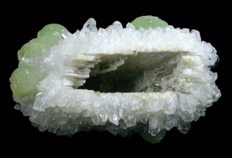 Quartz pseudomorph after Anhydrite with Prehnite from Prospect Park Quarry, Prospect Park, Passaic County, New Jersey