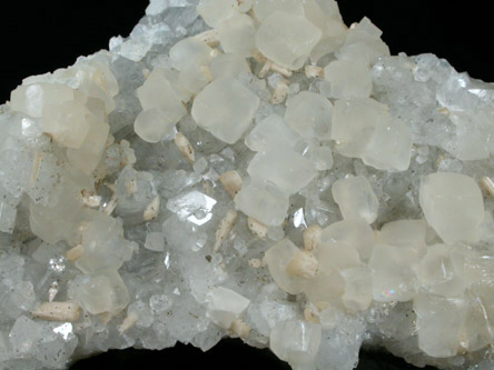 Calcite, Quartz, Stilbite from Laurel Hill (Snake Hill) Quarry, Secaucus, Hudson County, New Jersey