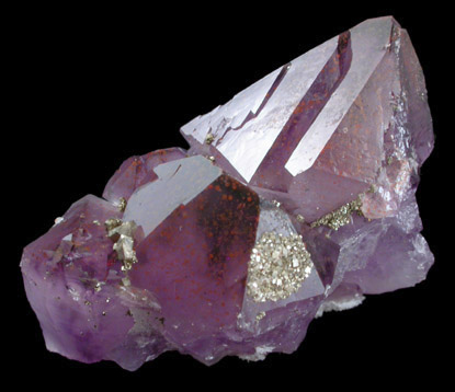 Quartz var. Amethyst with Pyrite from Thunder Bay, Ontario, Canada