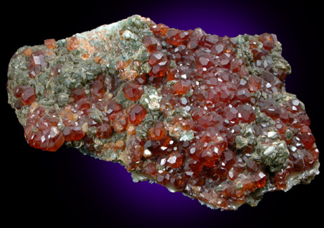 Grossular Garnet with Clinochlore from Val d'Ala, Piemonte, Italy