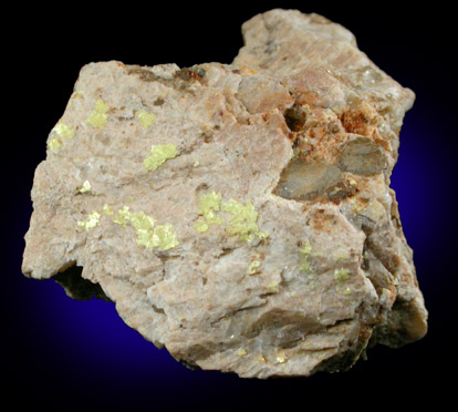 Autunite from Roebling Mine, Upper Merryall, Litchfield County, Connecticut