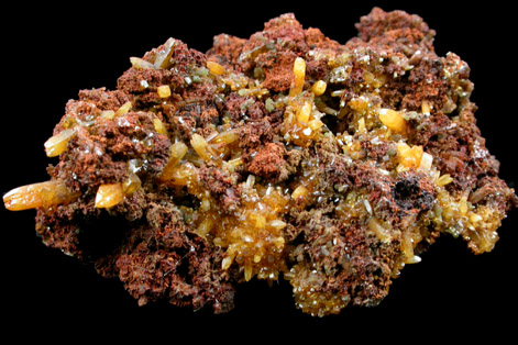 Wulfenite (elongated crystals) from Mina Ojuela, Mapimi, Durango, Mexico