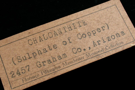 Chalcanthite from Graham County, Arizona