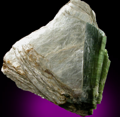 Elbaite Tourmaline in Muscovite from Mount Mica Quarry, Paris, Oxford County, Maine