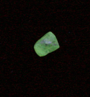 Diamond (0.38 carat pale-green octahedral crystal) from Vaal River Mining District, Northern Cape Province, South Africa