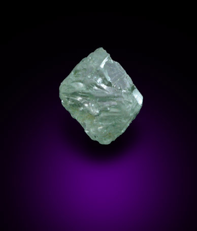 Diamond (0.58 carat pale-green octahedral crystal) from Vaal River Mining District, Northern Cape Province, South Africa