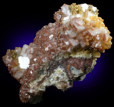 Mimetite on Calcite from Mina Ojuela, Mapimi, Durango, Mexico