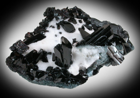 Neptunite in Natrolite from Benitoite Gem Mine, San Benito County, California