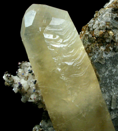 Calcite with Chalcopyrite from Milliken Mine, Viburnum Trend, Reynolds County, Missouri