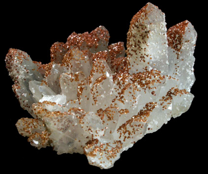 Rhodochrosite on Quartz from Djourhovoi Mine, Laki, Rhodope Mountains, Bulgaria