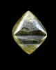 Diamond (1.61 carat intense yellow octahedral crystal) from Premier Mine, Guateng Province (formerly Transvaal), South Africa