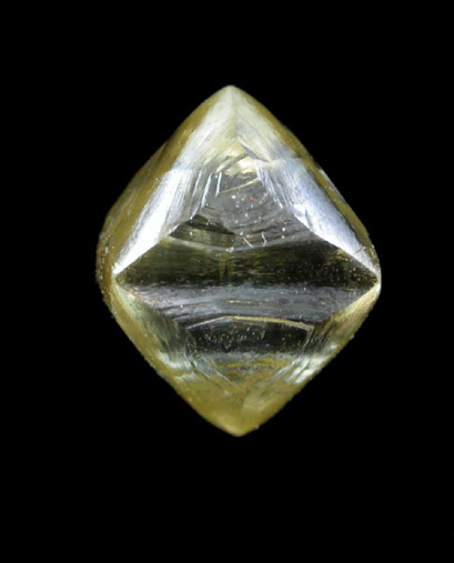 Diamond (1.61 carat intense yellow octahedral crystal) from Premier Mine, Guateng Province (formerly Transvaal), South Africa