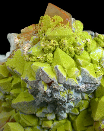 Pyromorphite on Quartz from Hofsgrund, Schausinsland, Schwarzwald, Germany