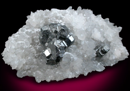 Bournonite on Quartz from Quiruvilca District, Santiago de Chuco Province, La Libertad Department, Peru