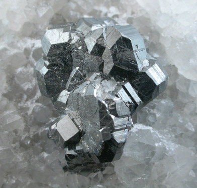 Bournonite on Quartz from Quiruvilca District, Santiago de Chuco Province, La Libertad Department, Peru