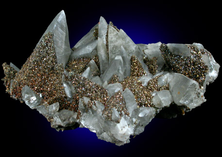 Marcasite on Calcite from Brushy Creek Mine, Viburnum Trend, Reynolds County, Missouri