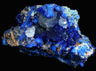 Azurite and Calcite from Galleria Hilarion, Agios Konstandinos, Lavrion (Laurium) Mining District, Attica Peninsula, Greece