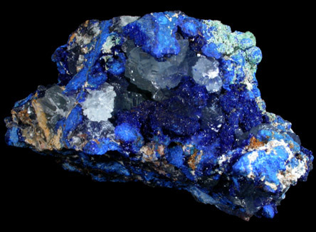 Azurite and Calcite from Galleria Hilarion, Agios Konstandinos, Lavrion (Laurium) Mining District, Attica Peninsula, Greece