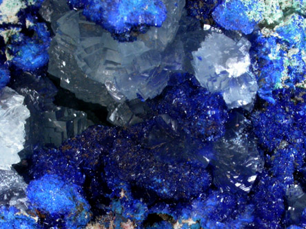 Azurite and Calcite from Galleria Hilarion, Agios Konstandinos, Lavrion (Laurium) Mining District, Attica Peninsula, Greece