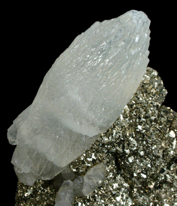 Calcite on Pyrite from La Sirena Mine, Level 690, Guanajuato, Mexico