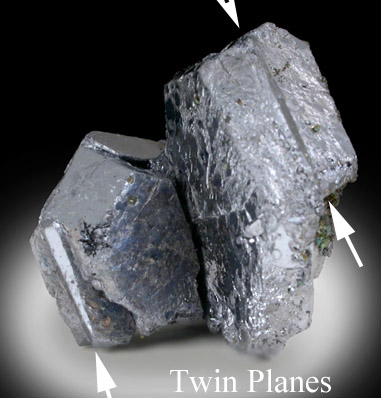 Galena (Spinel-law twins) from Buick Mine, Bixby, Viburnum Trend, Iron County, Missouri