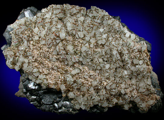 Pyrite, Calcite, Magnetite, Stilbite from Sarbai Mine, Rudnyi, Kazakhstan