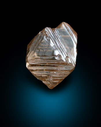 Diamond (0.89 carat twinned crystals) from Oranjemund District, southern coastal Namib Desert, Namibia