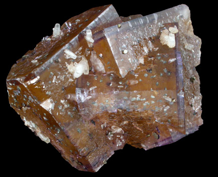 Fluorite with Chalcopyrite and Calcite from Minerva #1 Mine, Cave-in-Rock District, Hardin County, Illinois