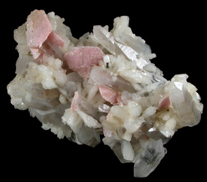 Bertrandite, Rhodochrosite, Quartz from Akchatau, Karaganda Oblast', Kazakhstan