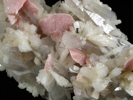 Bertrandite, Rhodochrosite, Quartz from Akchatau, Karaganda Oblast', Kazakhstan